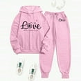 thumbnail image 2 of HJYCHN Women Outfit Unisex Athletic Sweatshirt and Long Pants Set Comfortable Tracksuit Active Wear Outfits Unisex Tracksuit Sets for Men and Women Pink M, 2 of 7