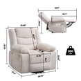thumbnail image 4 of Bestier Massage Recliners for Elderly, Power Lift Recliner Chair with Heat and Vibration for Living Room,White, 4 of 9