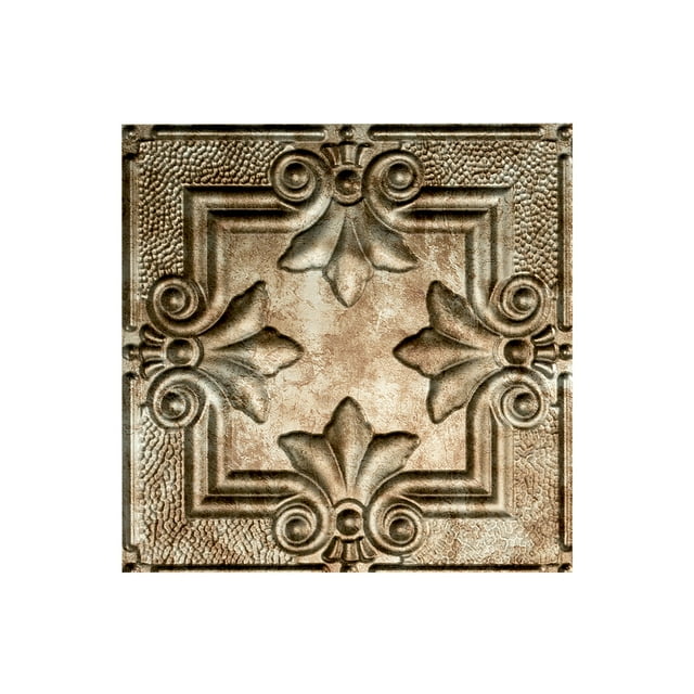 Fasade Easy Installation Regalia Bermuda Bronze Glue Up Ceiling Tile/ Ceiling Panel (12" X 12" Sample)