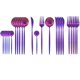 thumbnail image 1 of Juego de cubiertos JASHII de acero inoxidable, 24 piezas, color morado, 1 of 5