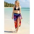 thumbnail image 3 of LA LEELA Women's Bikini Wraps Beach Wrap Sarong Coverup Skirt Bathing suit Swimwear Swimsuit Coverup for Women One Size Rainbow, Palm Tree, 3 of 6