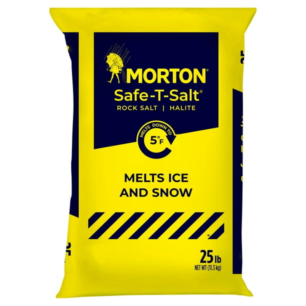 Morton® SafeTSalt®, Rock Salt Ice Melt (25 lb. Bag)