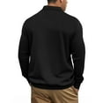 thumbnail image 3 of WTOBBY Men's Solid Color Casual Bomber Jacket, Fall Winter Button-Front Outerwear with Reinforced Seams & Dual Welt Pockets, Classic Versatile Style,Black L, 3 of 7