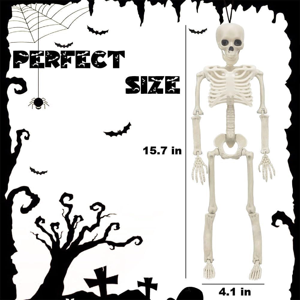 5 Pack Posable Skeleton Decorations with Movable Joints for Halloween Party