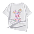 thumbnail image 2 of Lujianch T-Shirts à Manches Courtes Col Rond Multicolore Motif Lettre Décontracté pour Enfants Filles Taille 10-11 Ans, 2 of 5