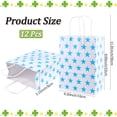 thumbnail image 2 of Kraft Paper Star Printed Bags with Handles Food Storage Tote Bags Rectangle Deep Sky Blue 30x16x0.2cm, 2 of 5