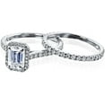 thumbnail image 4 of Kobelli 14k Gold Emerald Cut Forever One Moissanite Halo Bridal Set DEF/VS, DEF/VS, 4 of 5