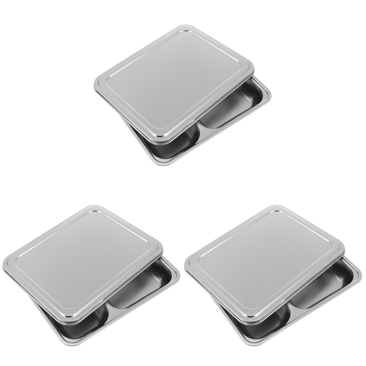 HOMEMAXS 3 Sets of Divided Serving Tray Lunch Food Tray Practical Dish