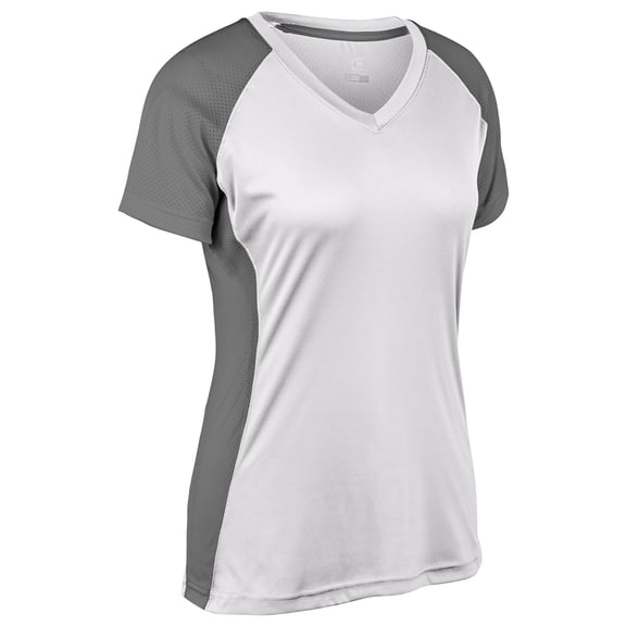 Infinite V-Neck SS Jersey - WHITE,GRAPHITE - L