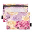 thumbnail image 2 of Flowers Roses and Floral 2 Pack Pencil Pouches Zipper Pencil Case 3 Ring Pencil Pouch Cosmetic Bag, 2 of 6