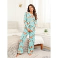 thumbnail image 2 of MINTREUS Women's Pajama Set Long Sleeve Sleepwear Set Soft Two Piece Matching Set with Pockets, 2 of 5