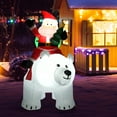 thumbnail image 2 of Costway Papá Noel sobre Oso Polar con Cabeza Rotativa Inflable Decoración con Poliéster Impermeable y Luces LED, 2 of 7