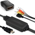 thumbnail image 1 of Convertidor HDMI a RCA, cable HDMI a RCA, cable adaptador 1080P HDMI a AV compatible con NTSC para TV Stick, Chromecast, Apple TV, PC, computadora portátil, Xbox, HDTV, DVD, etc. Xemadio 2036001, 1 of 9
