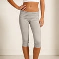 thumbnail image 2 of Khunlpohl Leggings Cotton Capris Pants for Women Yoga Workout Lounge Sports Bottoms Plain Gym Exercis Lightweight Capri Pant, 2 of 6
