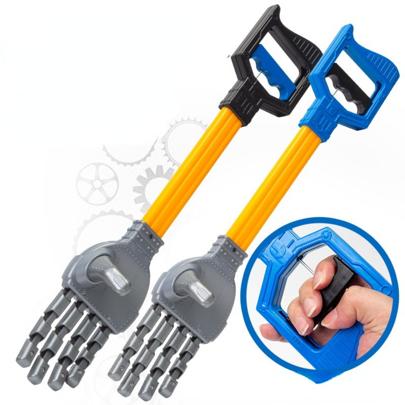 Robot Hand and Robotic Claw, 3 Pc Set, Fun Early Learning and Hand-Eye Coordination Play, Long 18 Inch Arm, Strong Grasping Tool