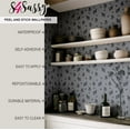thumbnail image 4 of S4sassy Self-Stick Decorative Wallpaper, Dotted Leaf Blossom Print Wall Paper, Textured Vinyl Waterproof Contact Paper, Gray, 25"x240" Removable Renter Friendly Wall Covering For Bedroom, Livingroom, 4 of 9