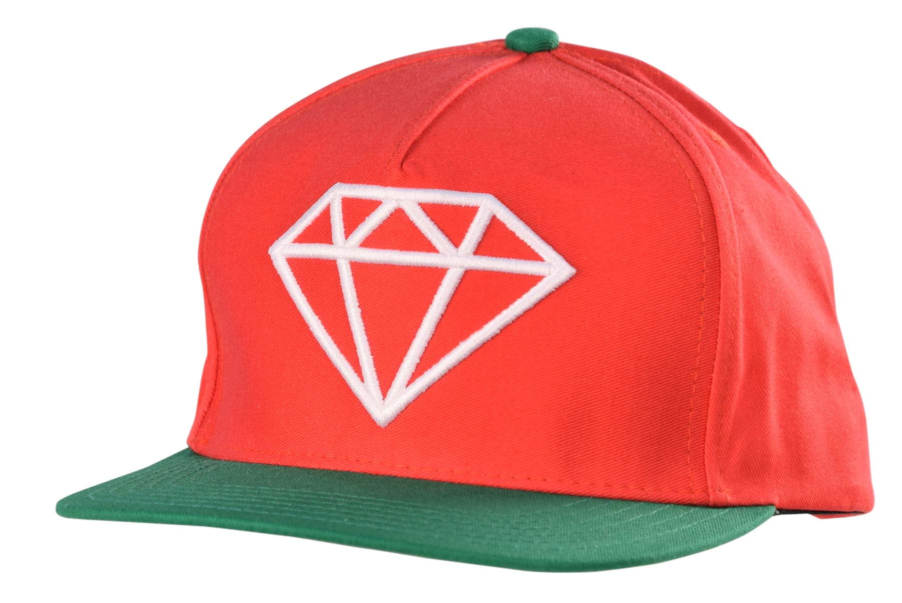 DIAMOND SUPPLY CO SNAPBACK RED WHITE GREEN HAT NOS SKATEBOARD SKATE CAP LOGO 