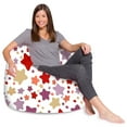 thumbnail image 2 of Posh Creations Bean Bag Chair, Adults, Kids, 4 ft, Canvas Stars Pink and Purple, 2 of 5