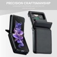 thumbnail image 5 of Phone Case for Samsung Galaxy Z Flip 3 5G 2021 Wallet Cover with Tempered Glass Screen Protector and RFID Blocking PU Leather Credit Card Holder Stand Cell ZFlip3 Z3 Flip3 3Z Women Men Black, 5 of 6
