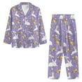 thumbnail image 6 of FOR U DESIGNS Easter Rabbit Button Up Pajamas for Women Long Sleeve Sleepwear Pants and V-neck Tops 2 Piece Size XL Button Nightwear with Pockets for Women Winter, 6 of 7