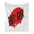 thumbnail image 1 of Geeky Soft Flannel Fleece Throw Blanket, Design of Hundred Percent Geek Typography Hand Written on Paint, Cozy Plush for Indoor and Outdoor Use, 50" x 70", Dark Coral Charcoal Grey, by Ambesonne, 1 of 5