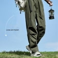 thumbnail image 5 of Womens Parachute Cargo Pants with Pockets Quick Dry Hiking Pants Lightweight Water-Resistant Baggy Joggers, 5 of 6