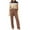 Khaki, variant on Plus Size Two Piece Set for Women Loose Patchwork Sleeveless Tank Tops with Casual Pants Suit Lounge Business Sets for Women