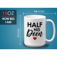 thumbnail image 6 of Marriage Coffee Mug - Half His Deen - Married Marriage Wedding Couple Love Partner Husband Wife Muslims Religion 15oz White, 6 of 7