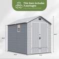 thumbnail image 6 of Homall6x10ft Outdoor Plastic Storage Shed with Window,Weather-Resistant, Easy Assembly, Wood-Effect Garden Tool House,Light Gray, 6 of 7