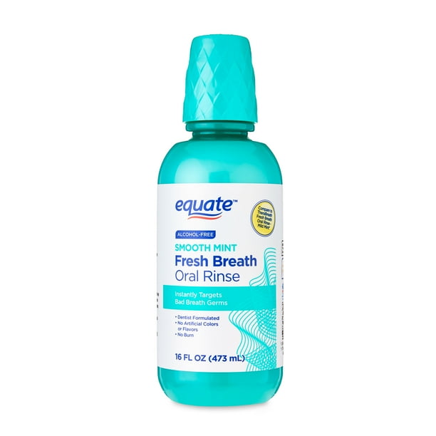 Equate Fresh Breath Oral Rinse Alcohol Free Mouthwash Smooth Mint