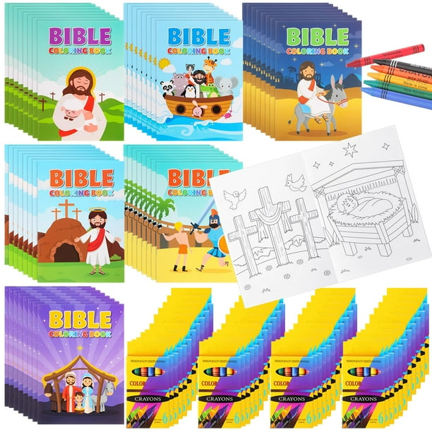 Libro para colorear Biblia Gilprop 60 piezas con juego de arte para niños