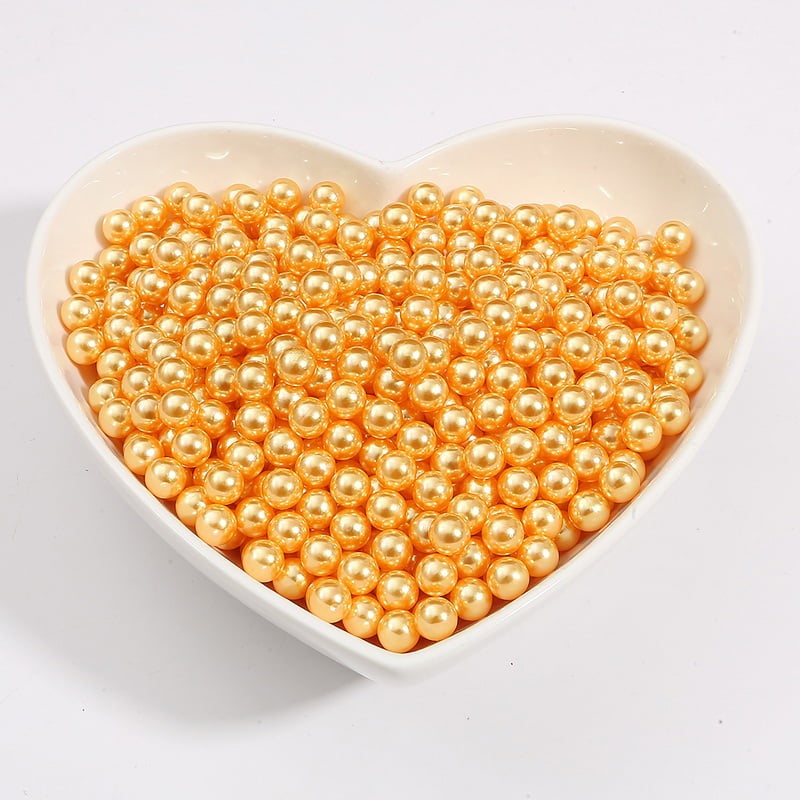 200Pcs Assorted Rose Gold and Off White Lustrous Faux Pearl Beads Vase  Fillers, No Hole DIY Craft Bead Set