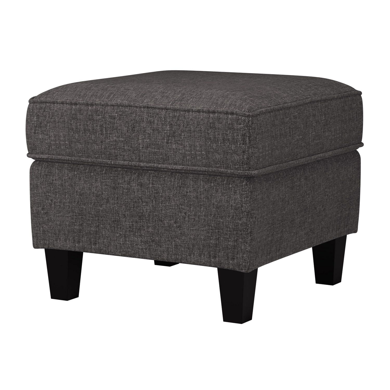 Georgia Linen-Like Upholstered Square Ottoman