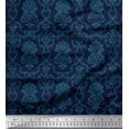 thumbnail image 1 of Soimoi Blue Rayon Crepe Fabric Floral Damask Print Fabric by the Yard 46 Inch Wide, 1 of 3