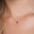 thumbnail image 3 of Gem Stone King 14K Yellow Gold Purple Amethyst Necklace for Women | 0.78 Cttw | Gemstone February Birthstone | Pear Shape 8X5MM | With 18 inch Chain, 3 of 6