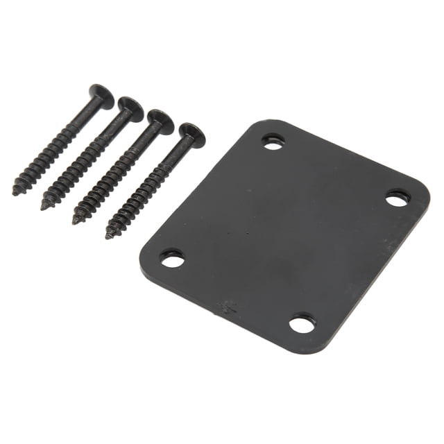 Electric Guitar Neck Plate, Beautiful Electric Guitar Back Mounting Plate Protect Finish Easy To Install For Bass Gold,Black,Silver