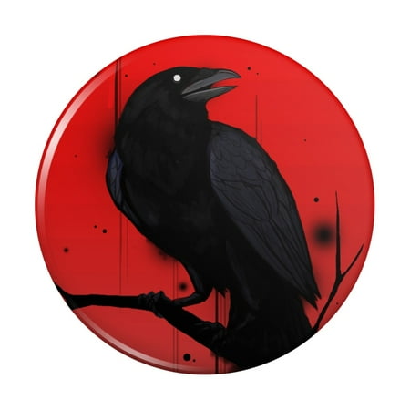 

Crow on Branch Kitchen Refrigerator Locker Button Magnet