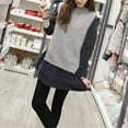 thumbnail image 3 of Spring Autumn Women Knitted Vest Portable Washable Replacement Washable Solid Color Stylish Fashionable Thermal Girls Sleeveless Sweater Clothes Grey L, 3 of 9