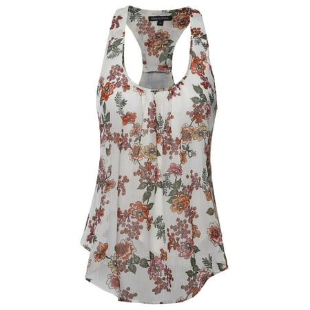 - FashionOutfit Women's Floral Scoop Neck Racerback Cami Tank