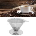 thumbnail image 3 of M Buder Premium 304 Stainless Steel Brew Drip Coffee Filter Funnel Cup Dripper Coffee Machine Accessories Reusable Cone Dripper For Home Office Travel Base 3.9 inches / 10 cm Height 3.3 inches, 3 of 9