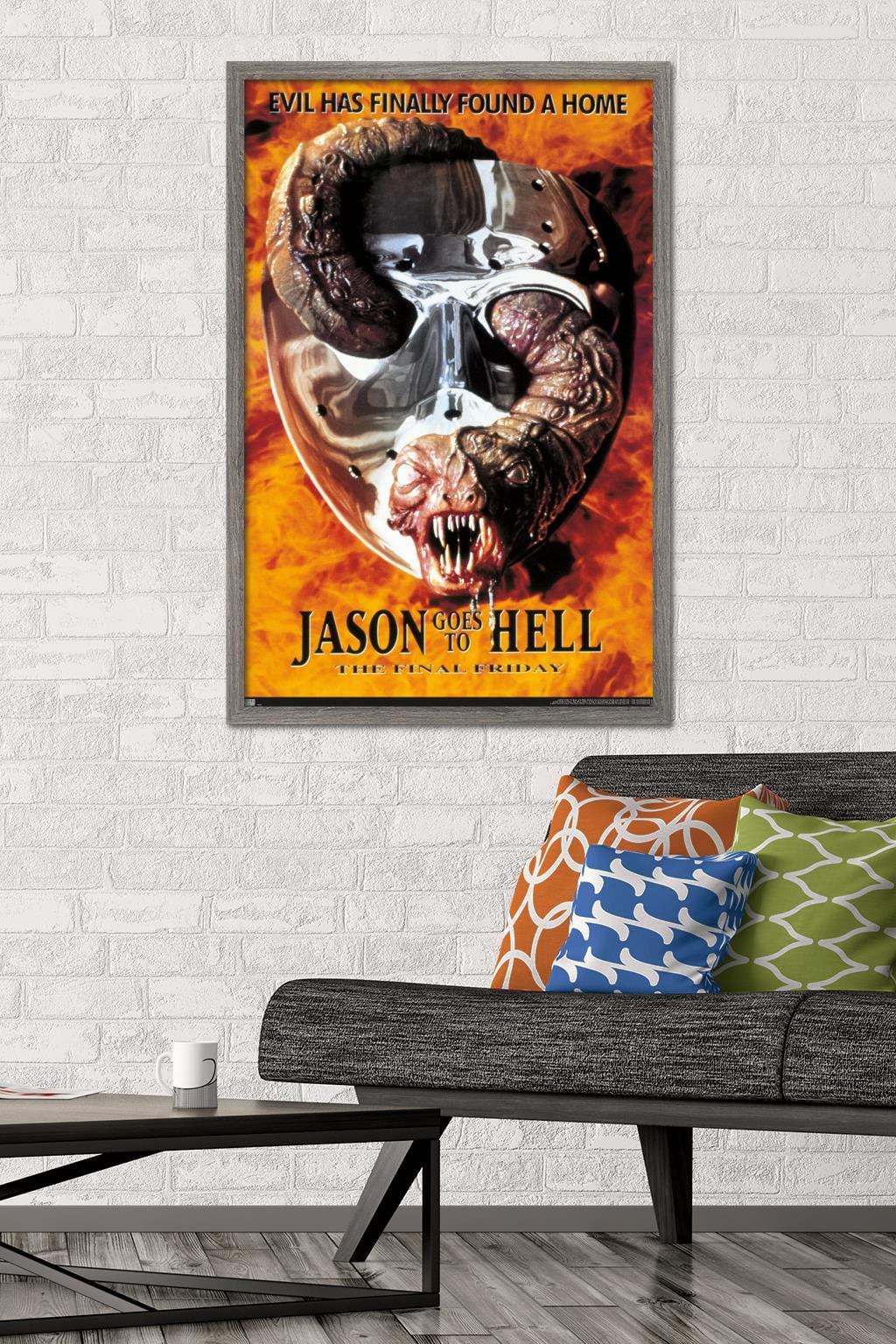 Friday The 13th: Jason Goes To Hell - One Sheet Wall Poster, 22.375" x 34", Framed