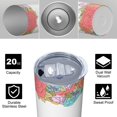 thumbnail image 4 of Rose 20 Oz Stainless Steel Skinny Tumbler – Vacuum Insulated Slim Travel Cup with Lid & Stainless Steel Straw, 360° Full Wrap Printed Tumbler for Home, Office & Outdoor Use, Spring, Floral, 4 of 6