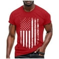 thumbnail image 3 of Ramiter Mens Patriotic T-Shirts Men's Short Sleeve Heavyweight Crew Neck Red 2XL, 3 of 4