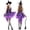 Purple, variant on Witch Cosplay, Witch Costume, Witch Outfit, Witch Roleplay, Witch Cos, Women Halloween Witch Cosplay Costume High-Low Hem Ruffle Dress Hat Wristbands Dress Up Outfits, Black L