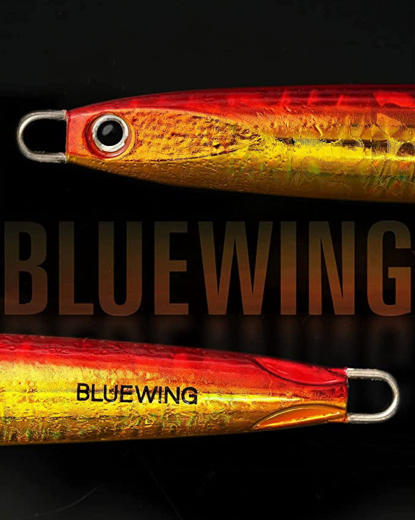 BLUEWING Speed Vertical Jigging Lure, Offshore Vertical Jig Deep Sea Jigging  Lures, Saltwater Jigs Fishing Lures for Tuna Salmon Snapper Kingfish,  Red/Gold,120g 