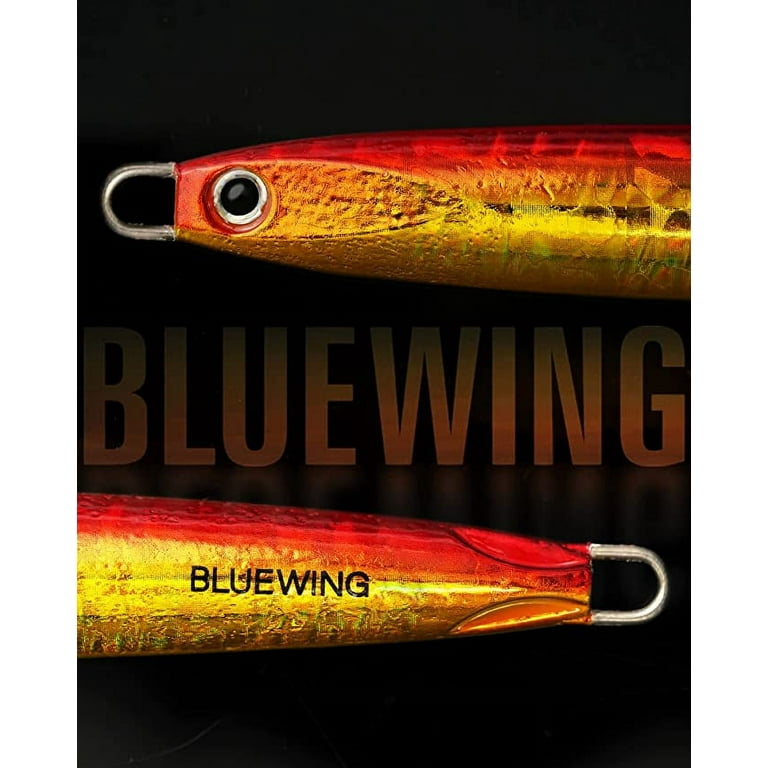 BLUEWING Speed Vertical Jigging Lure, Offshore Vertical Jig Deep Sea Jigging  Lures, Saltwater Jigs Fishing Lures for Tuna Salmon Snapper Kingfish,  Red/Gold,200g 