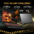 thumbnail image 3 of ASUS TUF A16 16" WUXGA 144Hz Gaming Laptop, AMD Ryzen 7 7445HS, 64GB DDR5, 4TB SSD, NVIDIA GeForce RTX 4050, 1-Zone RGB Backlit Keyboard, Win 11, Gray, 1TB Docking Station Set, 3 of 9