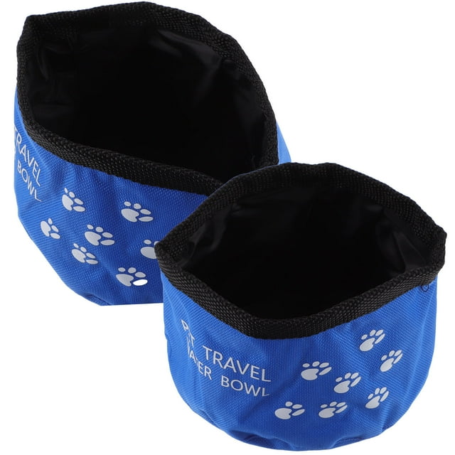 BESTYASH 2Ud De Perro Impermeable Plegable Azul De Tela Oxford Alimenticio Para Viaje Y Uso Diario