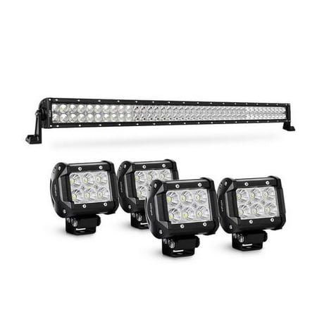 Led 42 Light Bar Nilight Led Light Bar 42 Inch 240W Spot Flood Combo 4PCS 4 Inch 18W Flood LED Fog Lights, 2 years Warranty ()