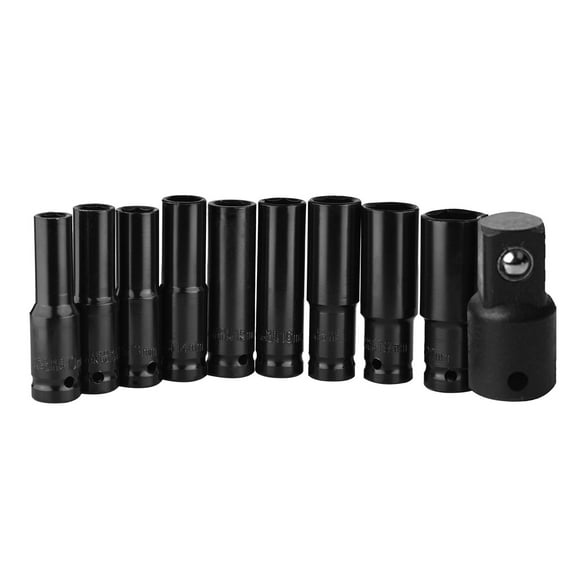 Drive Socket Set Impact Socket Set 10Pcs Impact Socket Set for Electric Wrenches CR V Deep Impact Socket Set for Organizing and Storing